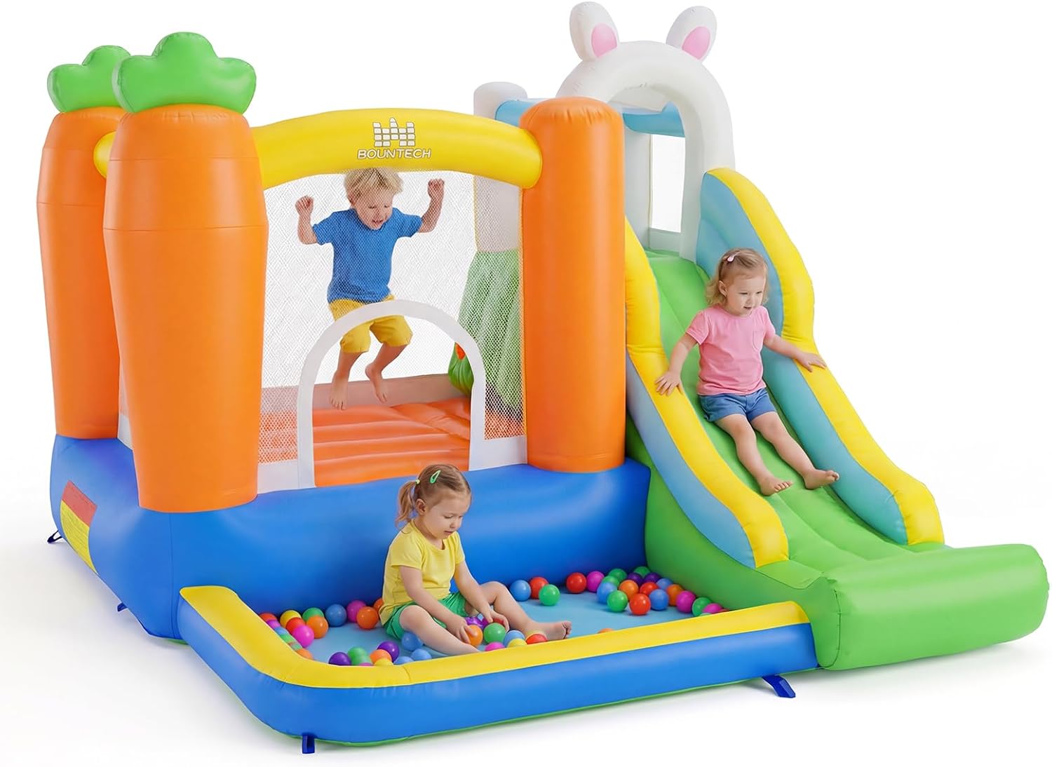 Kids Outdoor Jumping - Inflatable Bounce House with Ball Pit