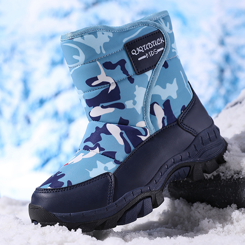 Kids Outdoor Boots - 2024 Winter Children Shoes Plush Waterproof