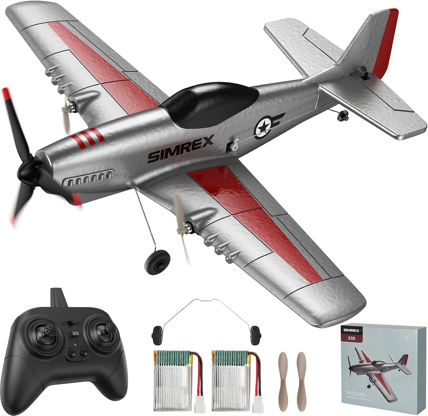 Kids Outdoor Gifts - 2.4GHz 3-Channel P51 Foam Glider RC
