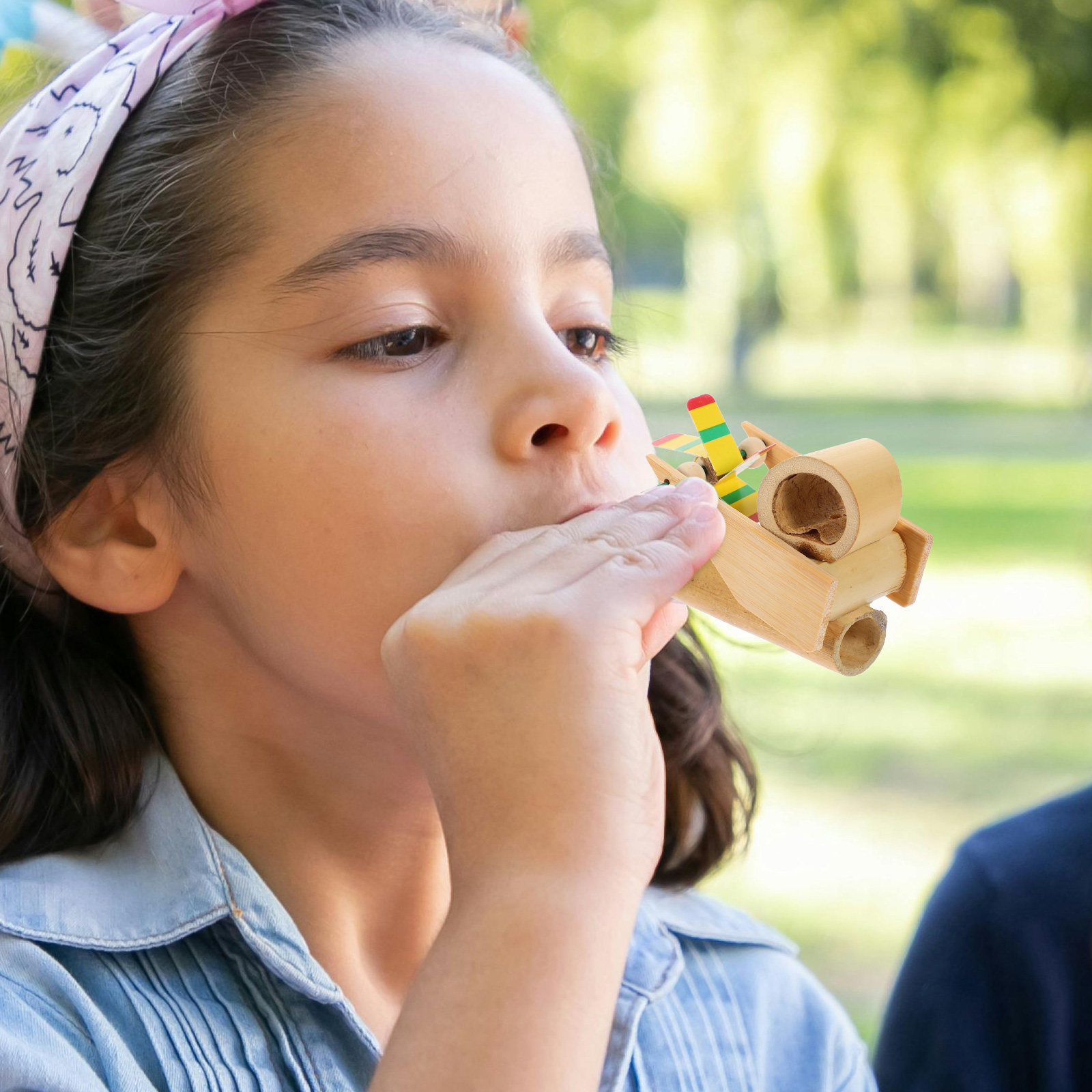 Kids Outdoor Music - 5Pcs Bird Call Bamboo Flute Windmill
