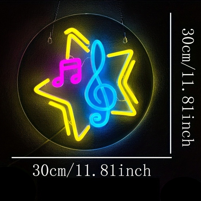 Music Star Note Neon Sign Cute - Kids Outdoor Music 评论和价格