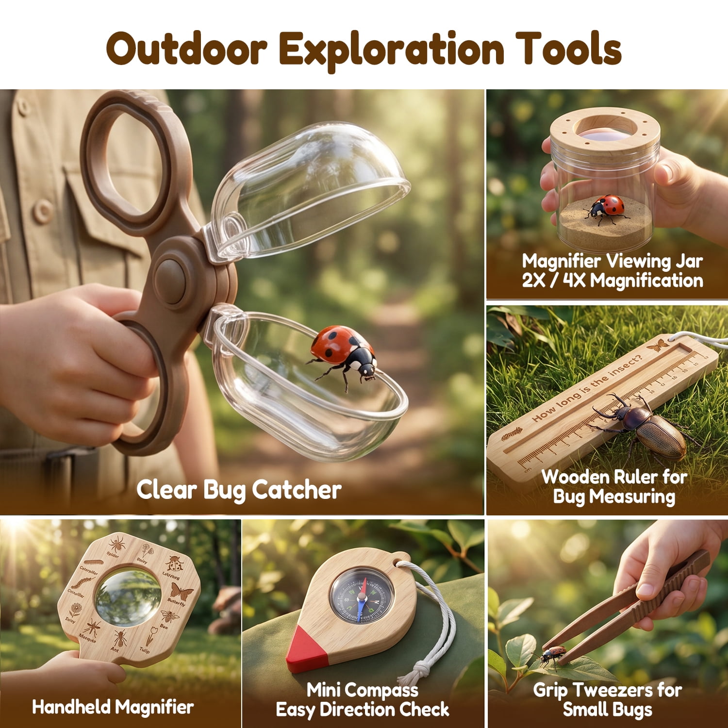 Wooden Bug Catching Kit With T - Kids Outdoor Gifts 评论和价格