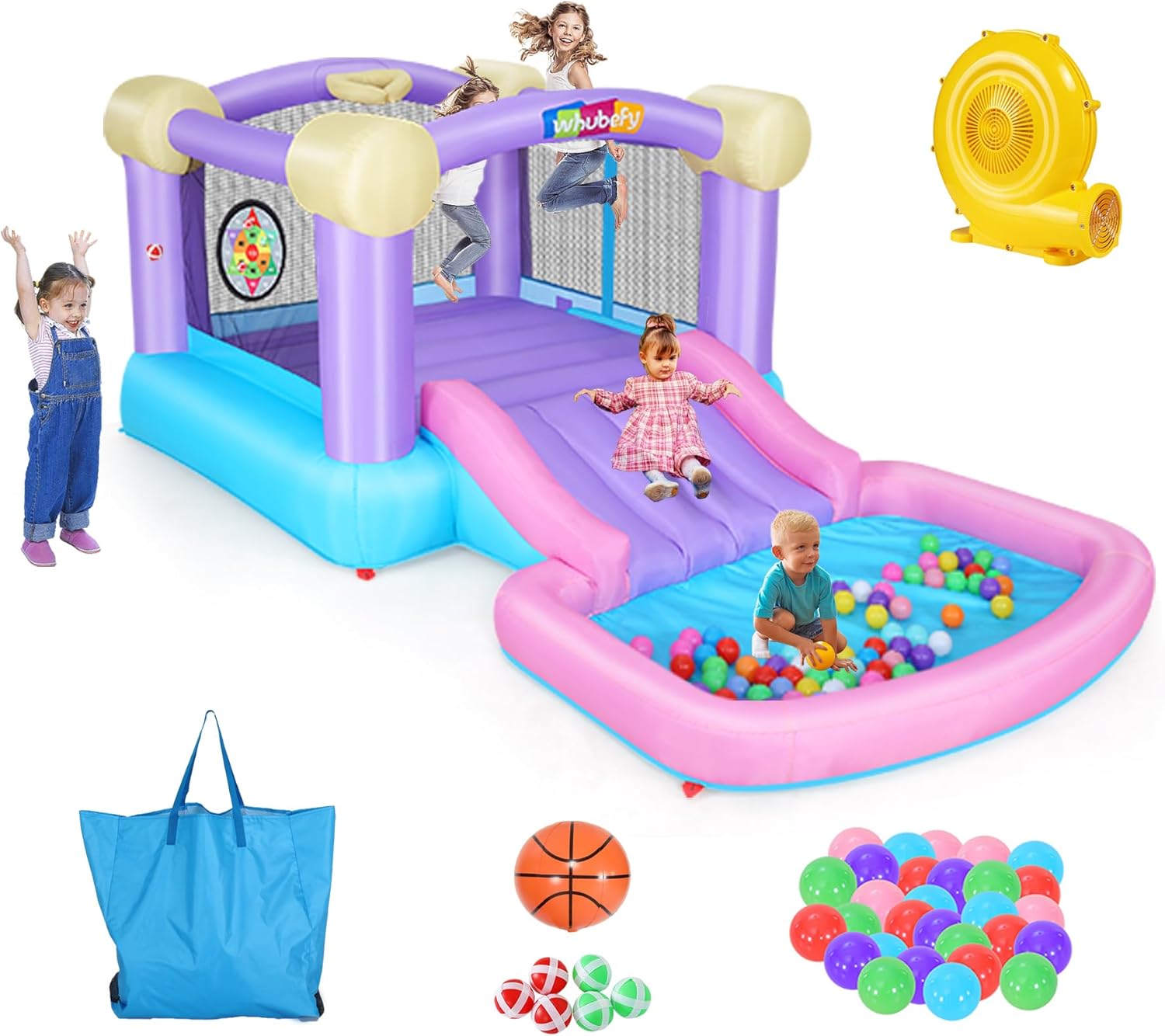 Kids Inflatable Bounce House w - Kids Outdoor Jumping 评论和价格