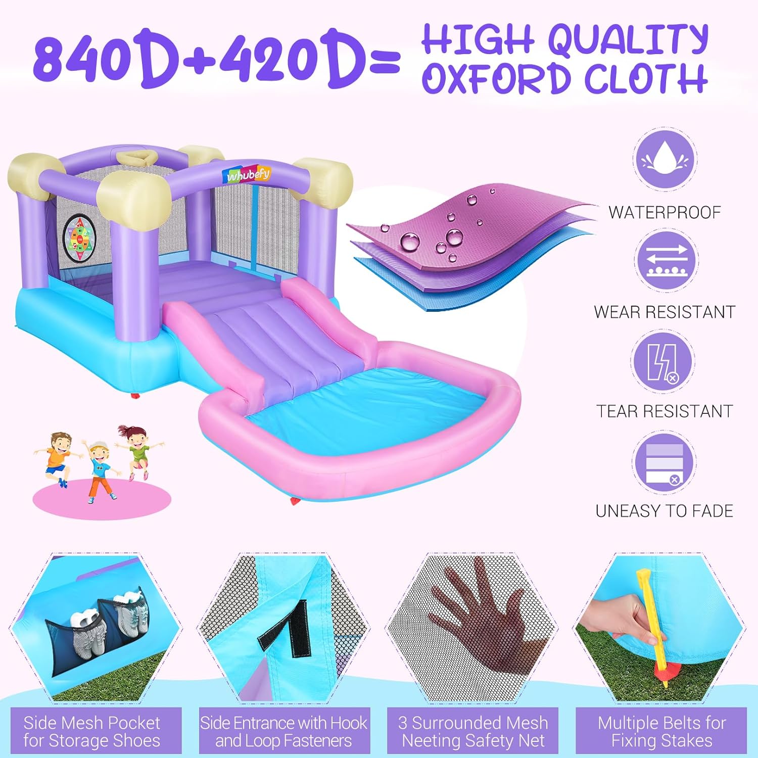 Kids Inflatable Bounce House w - Kids Outdoor Jumping 评论和价格