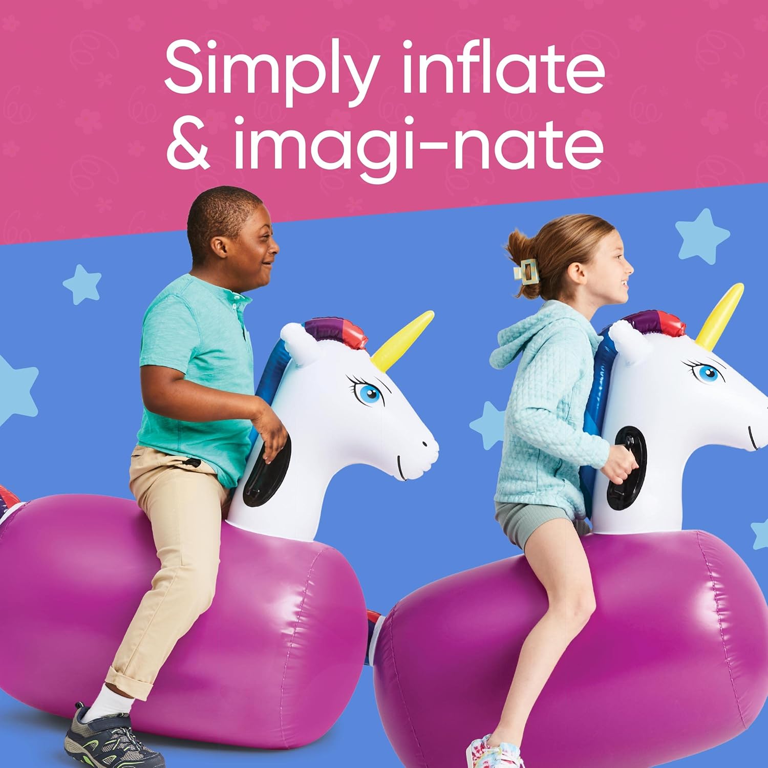 Inflatable Unicorn Ride-On Bou - Kids Outdoor Ride On 评论和价格