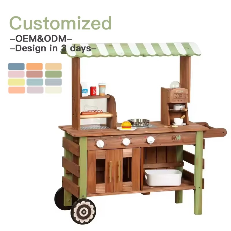 Outdoor Wooden Kitchen for Kid - Kids Outdoor Mud Kitchen Accessories 评论和价格