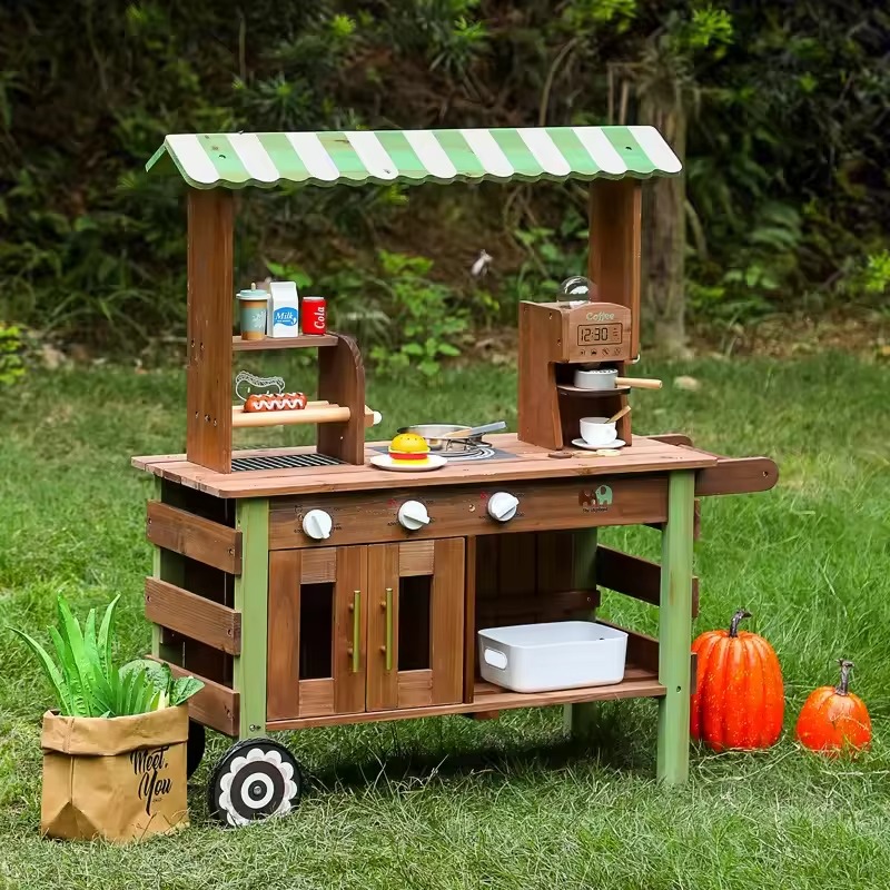 Outdoor Wooden Kitchen for Kid - Kids Outdoor Mud Kitchen Accessories 评论和价格