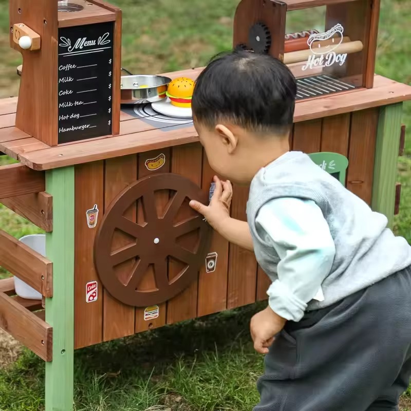 Outdoor Wooden Kitchen for Kid - Kids Outdoor Mud Kitchen Accessories 评论和价格