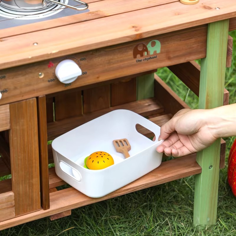 Outdoor Wooden Kitchen for Kid - Kids Outdoor Mud Kitchen Accessories 评论和价格