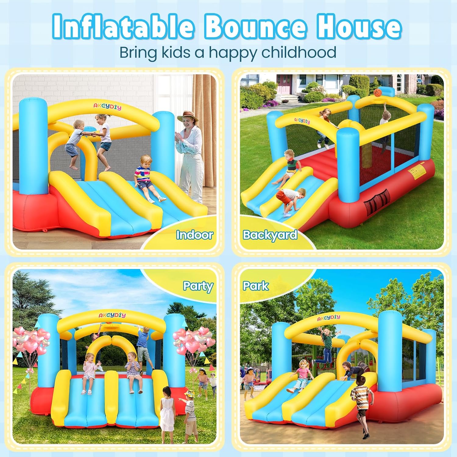 Inflatable Bouncy Castle with  - Kids Outdoor Jumping 评论和价格