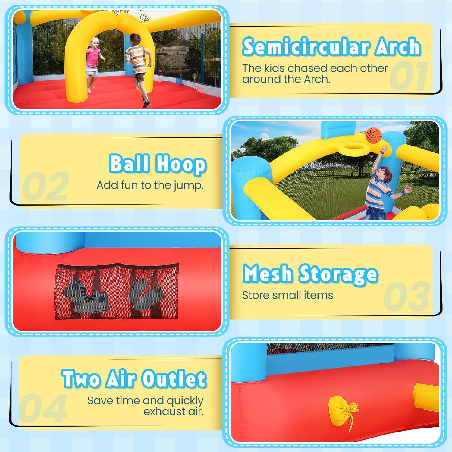Inflatable Bouncy Castle with  - Kids Outdoor Jumping 评论和价格