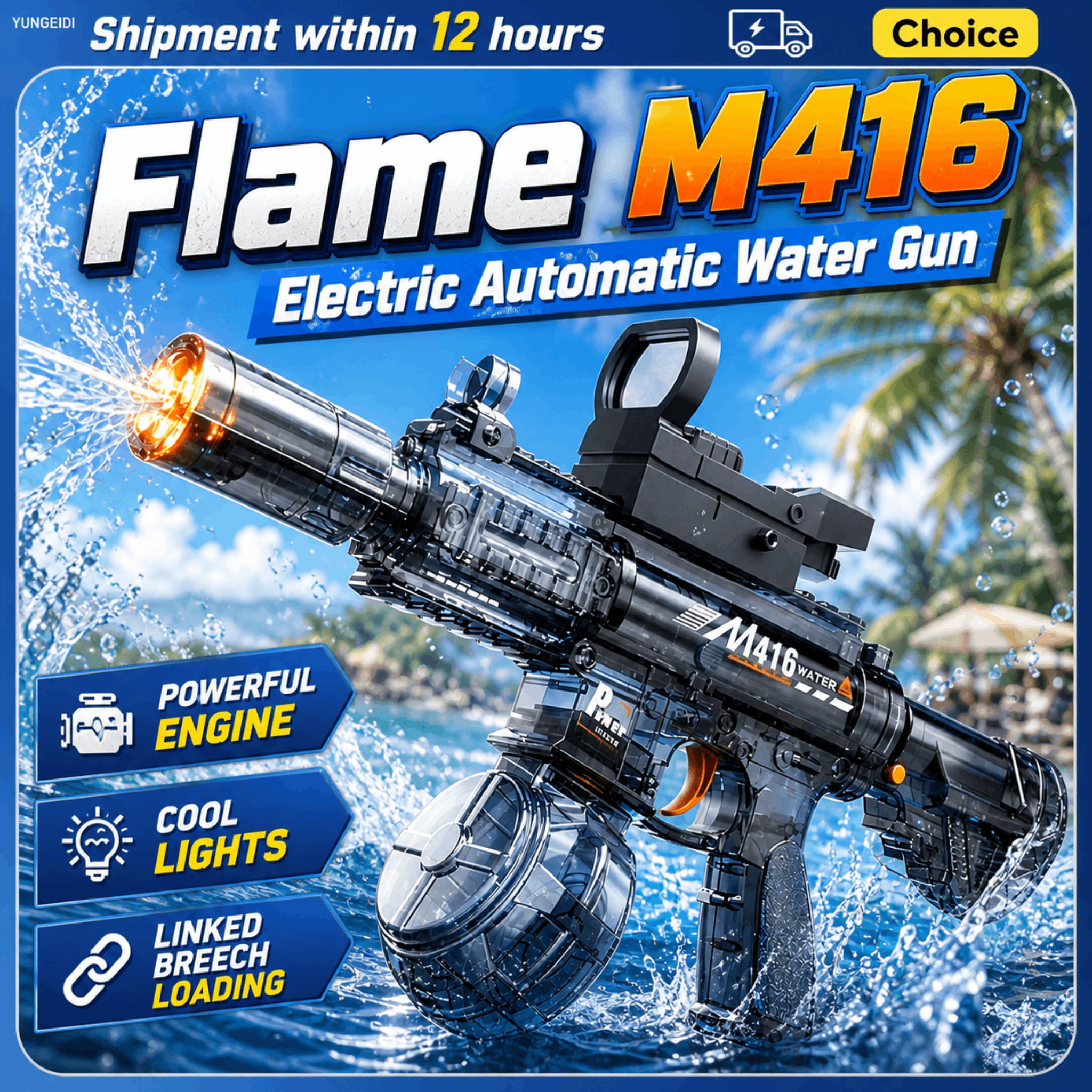 Electric Water Gun Flashing Li - Kids Outdoor Music 评论和价格