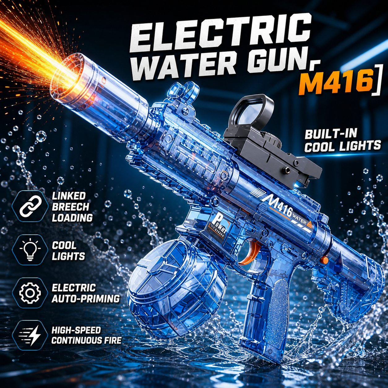 Electric Water Gun Flashing Li - Kids Outdoor Music 评论和价格