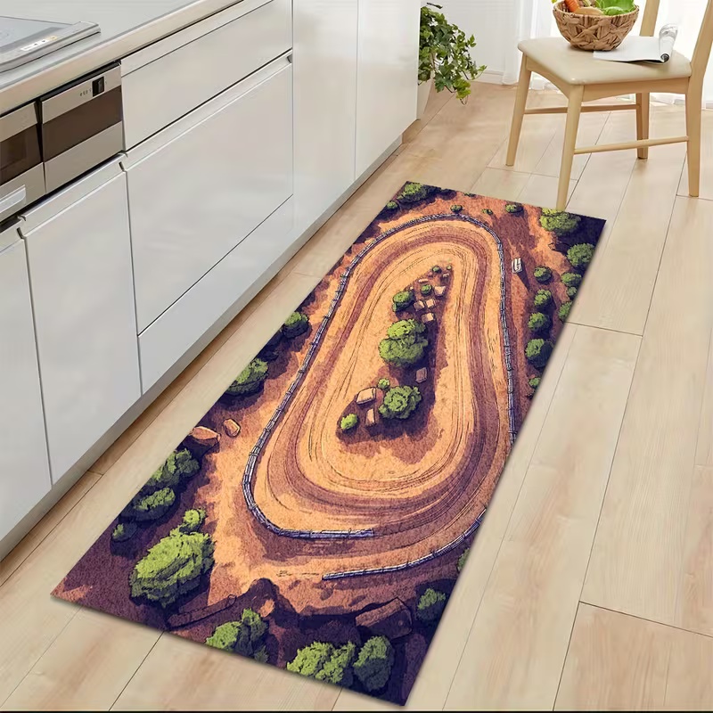 3D Racing Track Play Mat Color - Kids Outdoor Vehicles 评论和价格