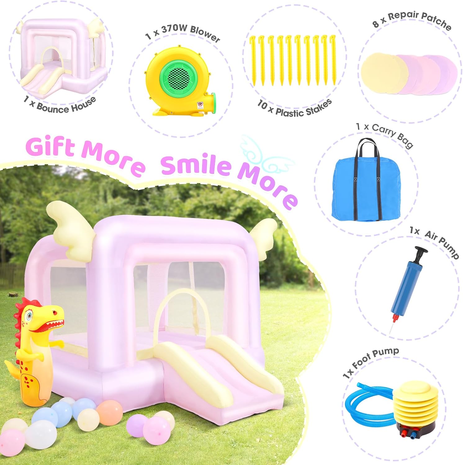 Inflatable Bouncy Castle with  - Kids Outdoor Jumping 评论和价格