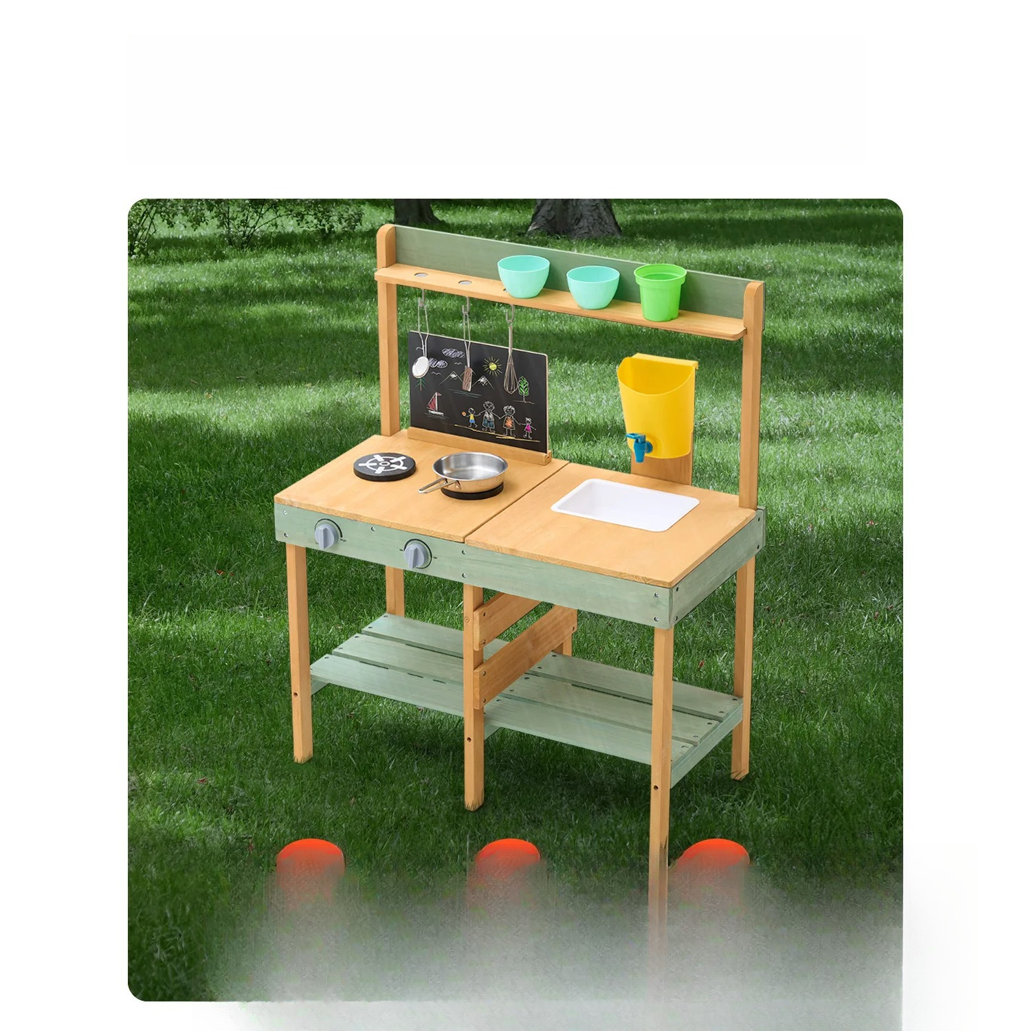 Wooden Mud Kitchen Toys for Ki - Kids Outdoor Mud Kitchen Accessories 评论和价格