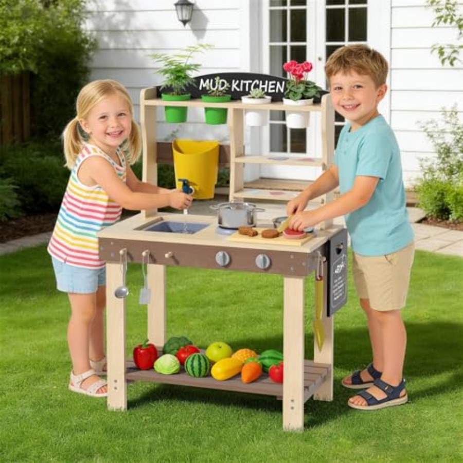 Outdoor mud kitchen for kids a - Kids Outdoor Mud Kitchen Accessories 评论和价格