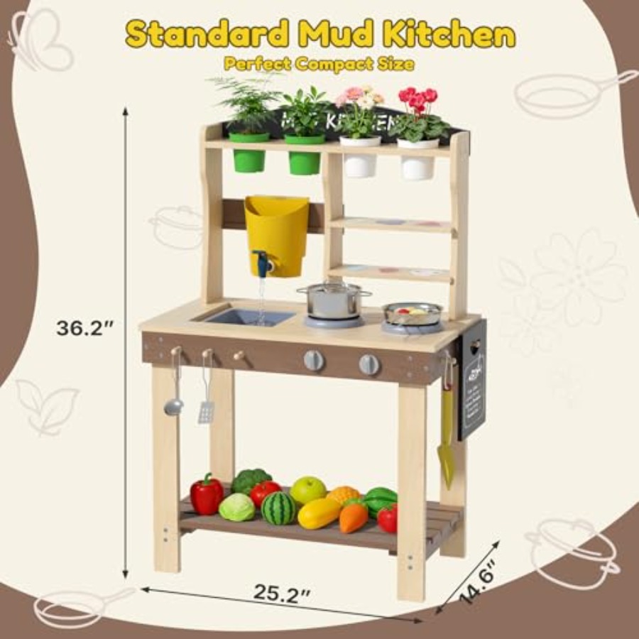 Outdoor mud kitchen for kids a - Kids Outdoor Mud Kitchen Accessories 评论和价格