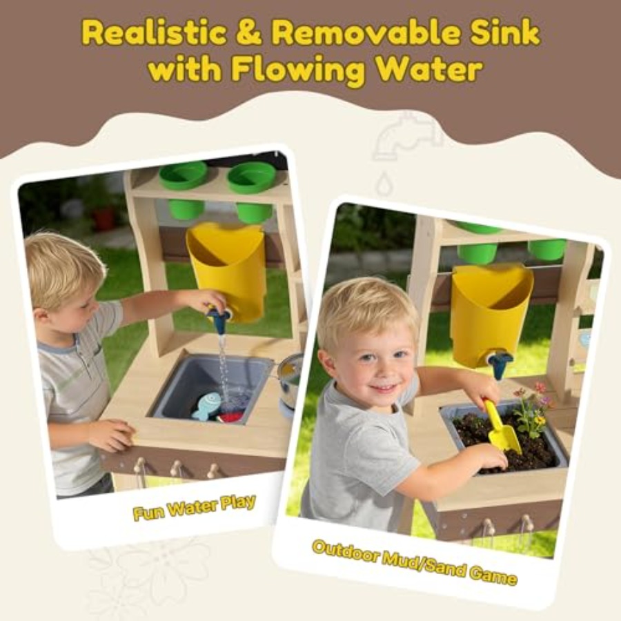 Outdoor mud kitchen for kids a - Kids Outdoor Mud Kitchen Accessories 评论和价格