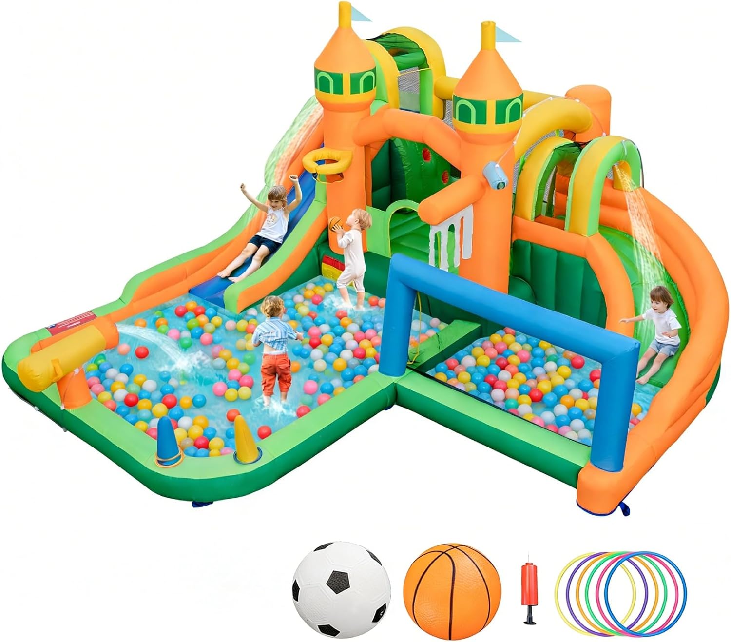 9-in-1 Inflatable Water Park B - Kids Outdoor Jumping 评论和价格