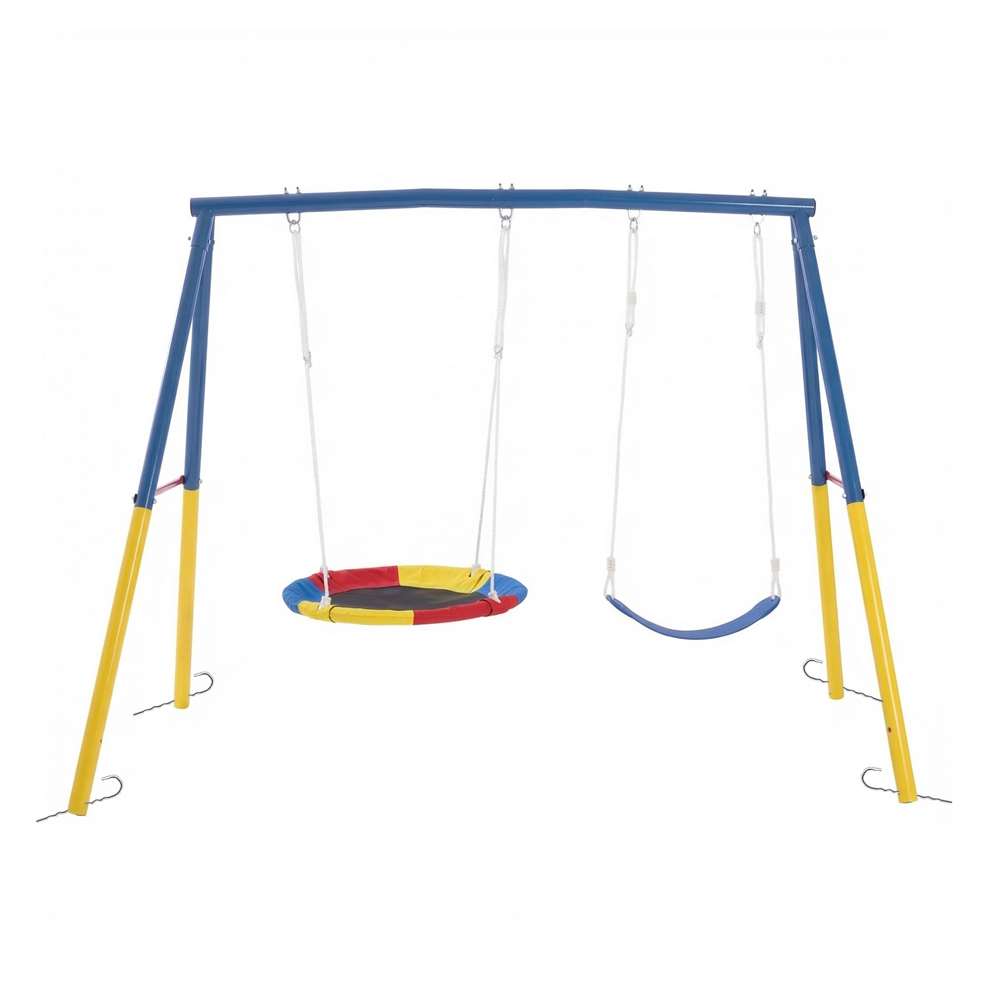 Outdoor Swing Set with Backyar - Kids Outdoor Ride On 评论和价格
