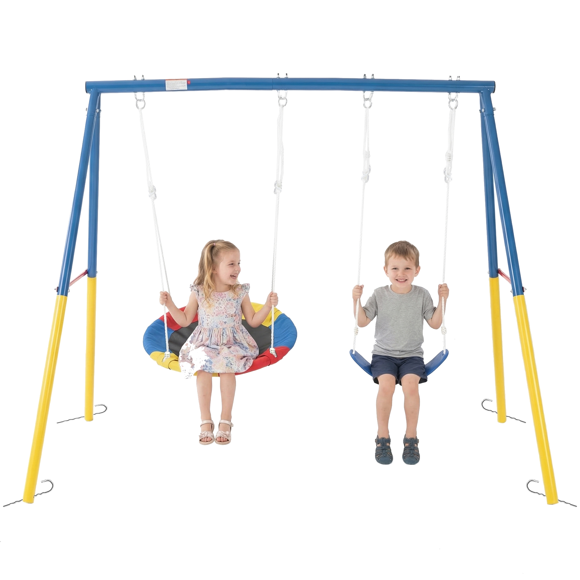 Outdoor Swing Set with Backyar - Kids Outdoor Ride On 评论和价格