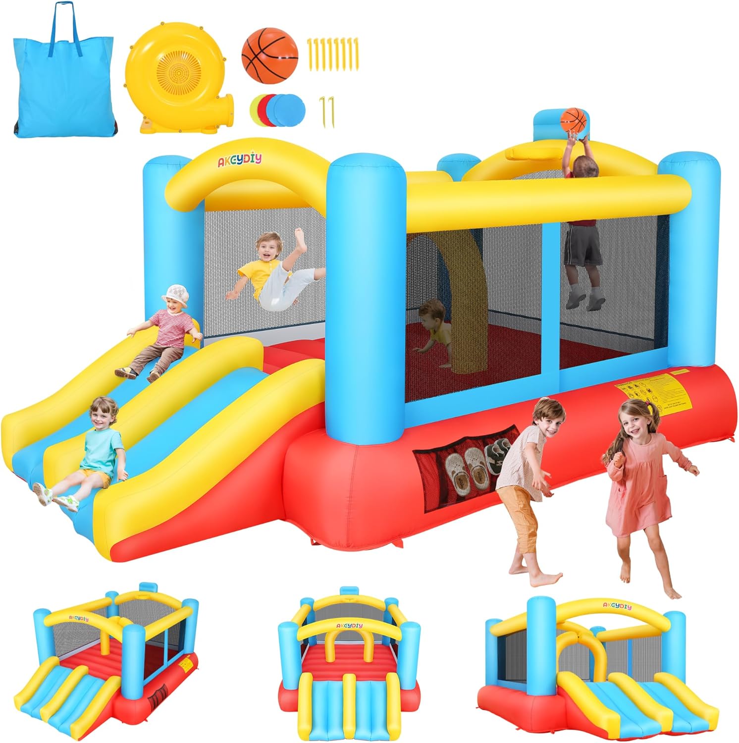 Kids Inflatable Bouncy Castle  - Kids Outdoor Jumping 评论和价格