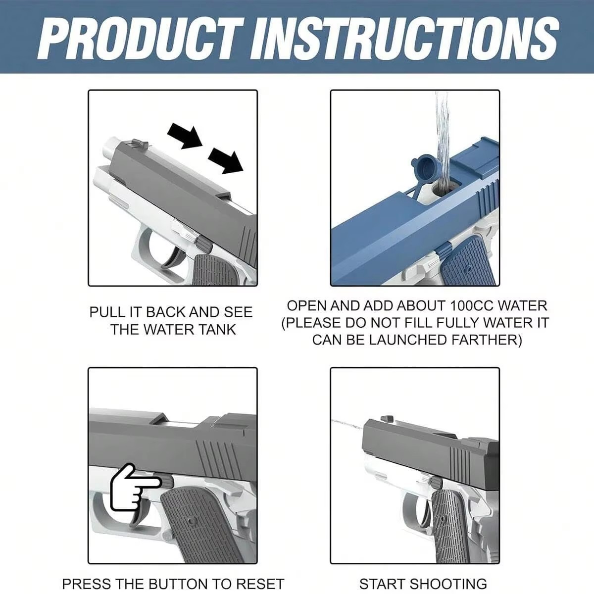 M1911 Summer Water Guns Pistol - Kids Outdoor Music 评论和价格
